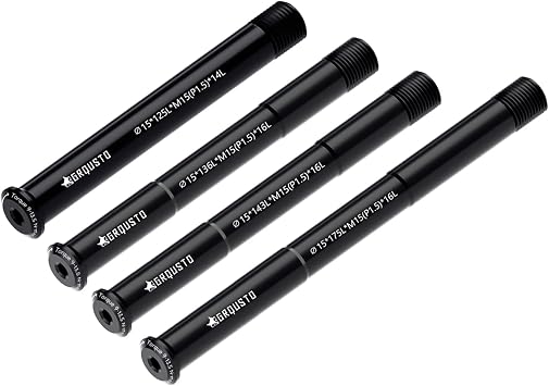 1.5mm Thread Pitch Front Rear Thru Axles for Road Mountain Bicyle Suspension Forks Rigid Forks and Bike Rear Frame, 6061 Aluminium Alloy Boost Through Axle 15mm x 125mm to 175mm Includes 4 Lengths