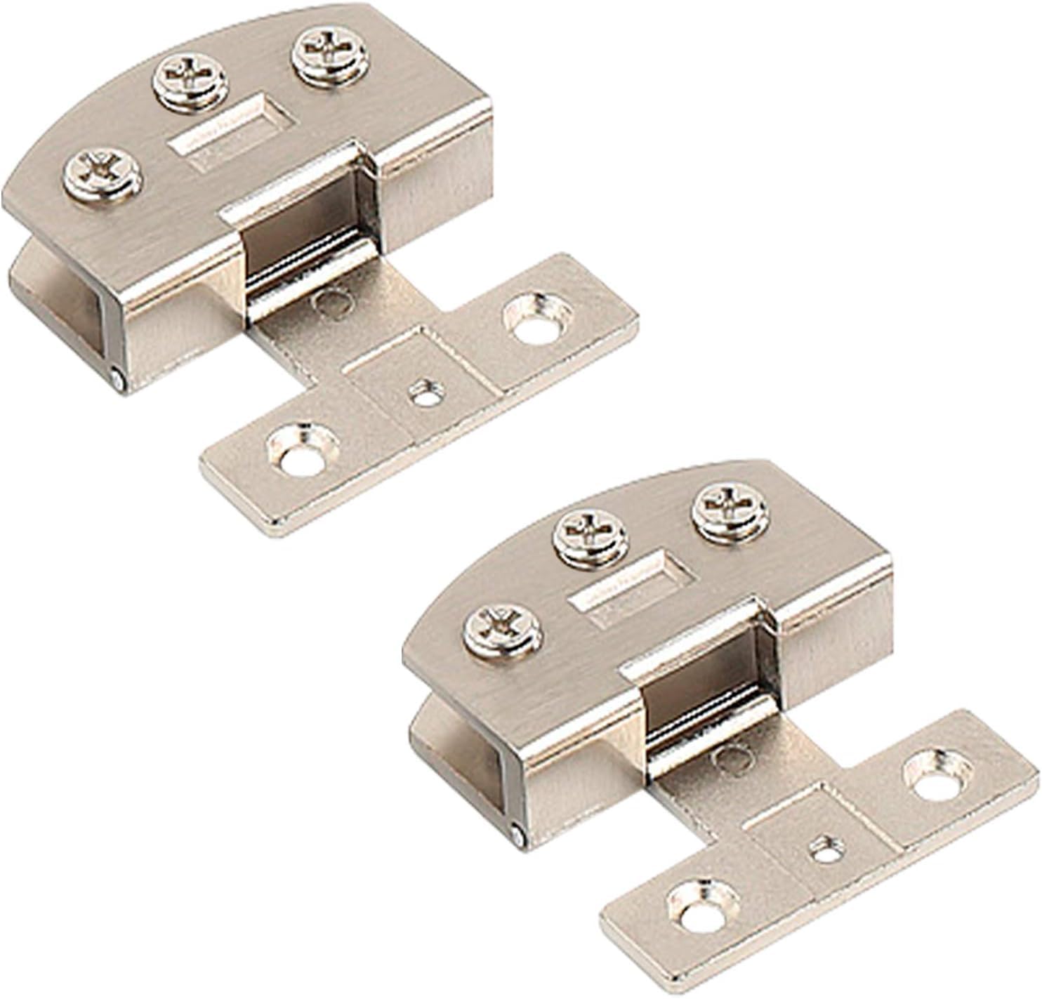 2Pcs Unilateral Clamp Hinges Zinc Alloy Side-Mount Pivot Hinges 90 Degree for 5-8mm Frameless Glass Cabinet Door