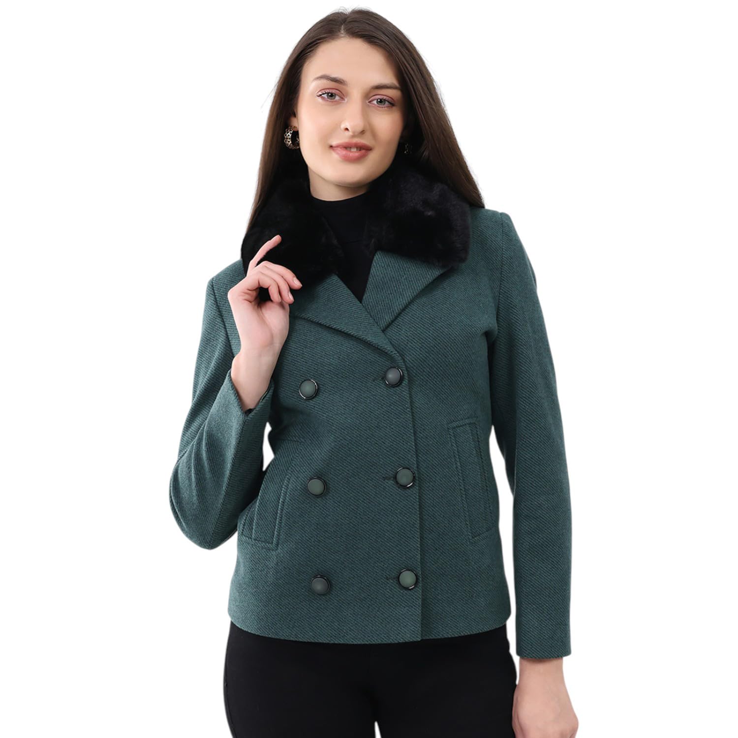 monte carlo Women’s Regular Fit Winter Coat | Solid Pattern | Notch Lapel Collar | Full Sleeves | Button Closure | Stylish Fashionable Warm Winter Coat For Women (Pack Of 1)-picture-41