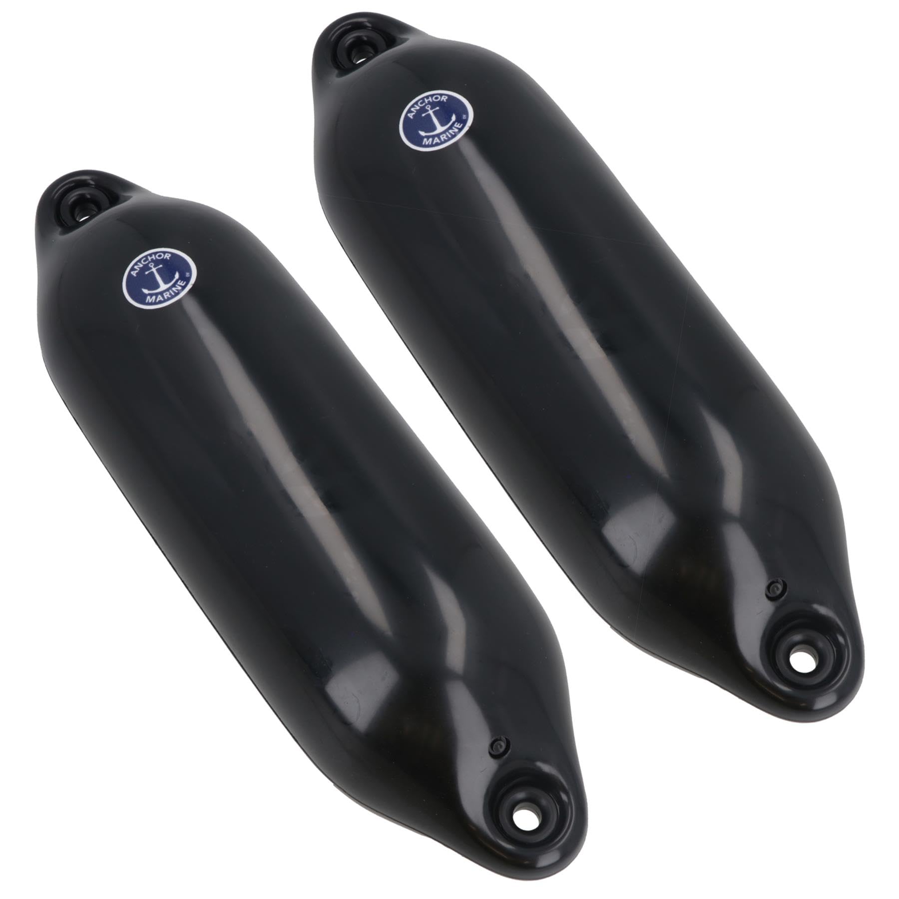 Boat Fender Black Anchor Marine 2pk 11cm x 40cm Yacht Bumper Mooring Buoy