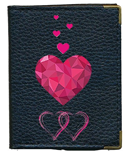 Pochette Etui Porte Cartes bancaire, Credit, fidélité, Noir - pour 24 Cartes Amour Rose Saint Valentin