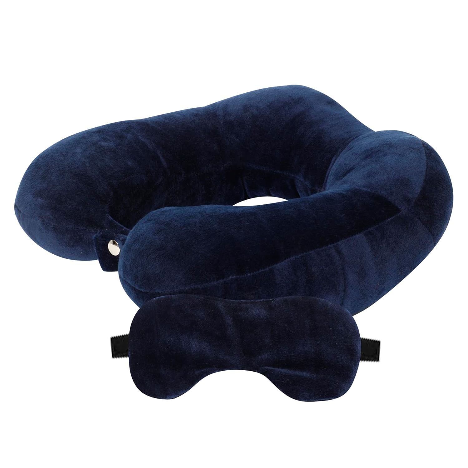 neck pillow with eye mask neck rest air pillow - soft lightweight, comfortable travel essential car pillow, flight, and travel accessory pillow for neck pain relief