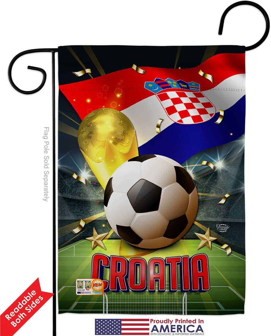FIFA World Cup Croatia 2 Pcs Banner Room Wall Art Flag Patio Lawn Garden Outdoor Decorations Indoor Tapestry Yard Signs Team Qatar Trophy Soccer Game Football Gifts