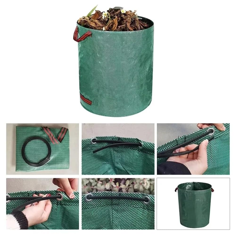 Sacco per rifiuti da giardino, contenitore per, sacco per foglie, riutilizzabile, di grande capacità Sacco detriti giardino