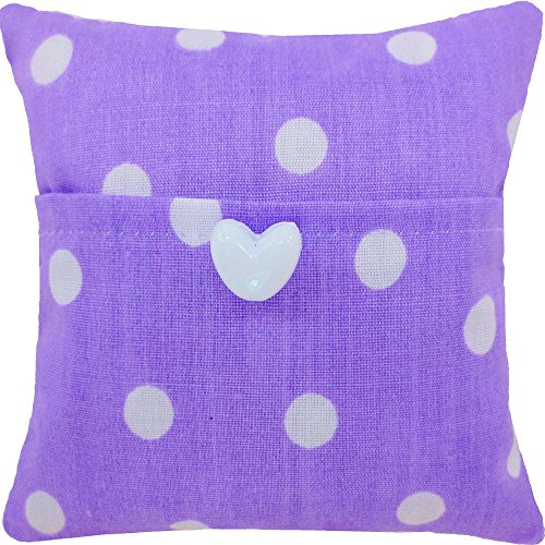 Tooth Fairy Pillow with Pocket, Light Purple, Polka Dot Print Fabric for Girls