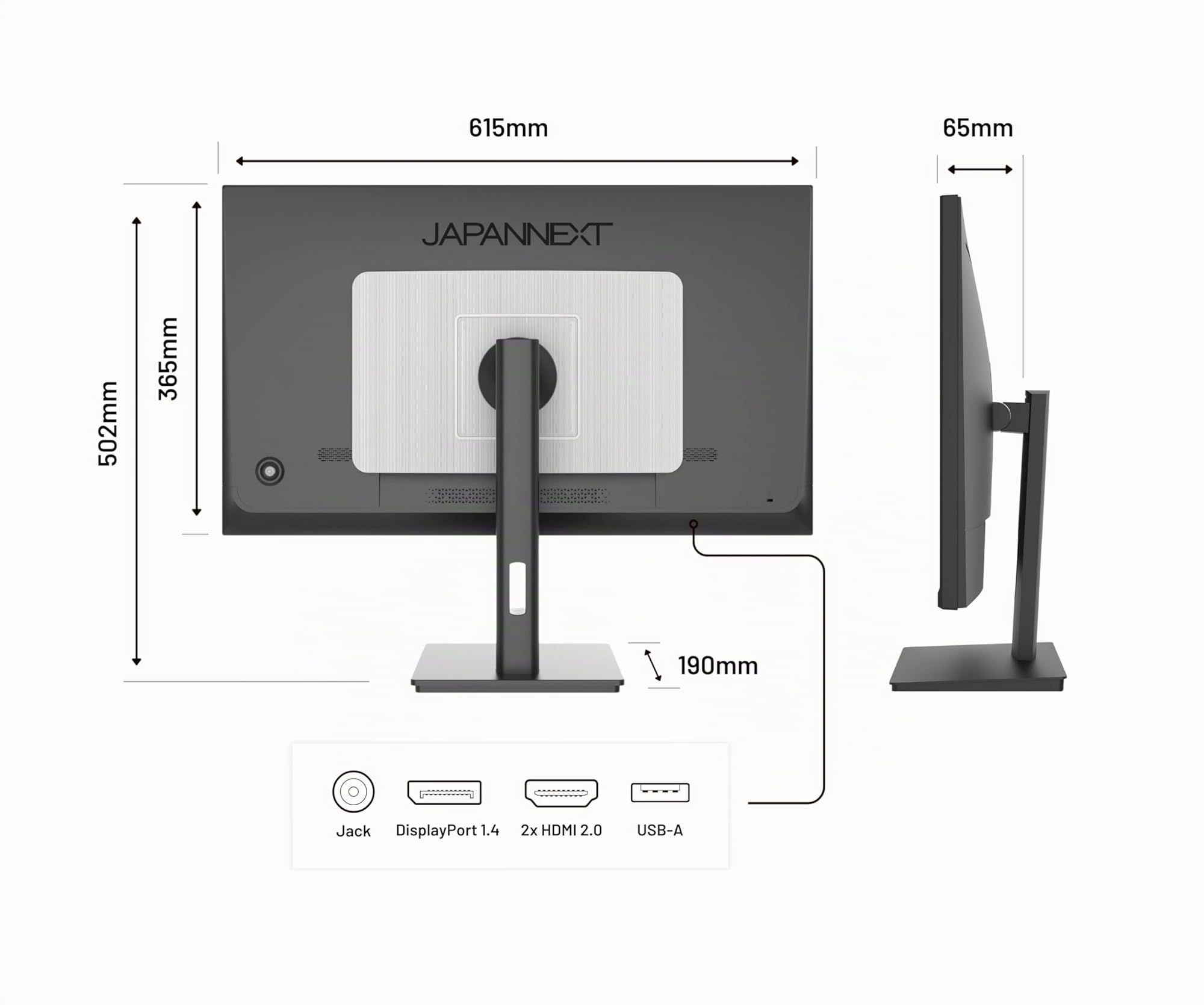 JapanNext Monitor 27" IPS 4K UHD (3840x2160) | HDR | Inclinazione Regolabile | Altoparlanti Integrati | DP(x1) HDMI(x2) | sRGB 100% | G-Sync/FreeSync | JN-IPS2709UHDR