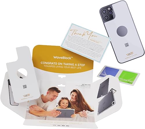 iProtect Adhesivo de protección para iPhone bloqueador de daños para teléfono celular, reducción de escudo 5G, se adapta debajo de la funda, probado