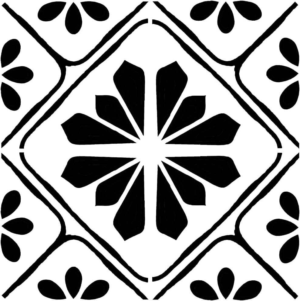 HELLATHUND 4Pcs Reusable Tile Stencils 12x12, Concrete