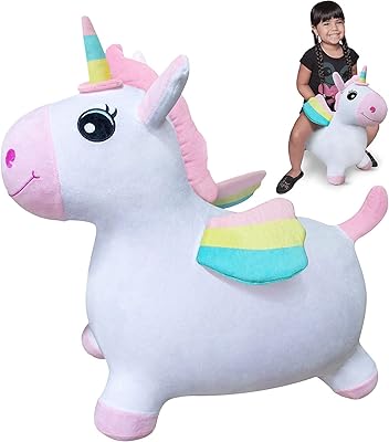 WALIKI Bouncy Horse Hopper | Inflatable Hopping Horse for Girls | Jumping Horse (Unicorn) | Birthday Gift for 18 Months 2 3 4 Year Old Kid Toddler