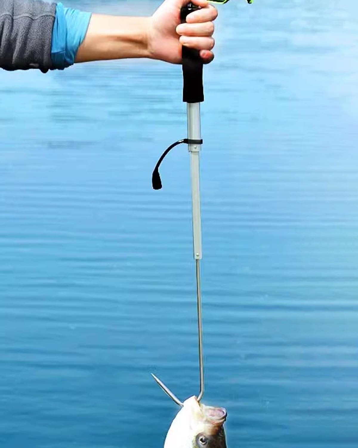 HTDRE Heavy Duty Telescoping Pole with Hook for Fishing, Boat Docking, and Attic Access