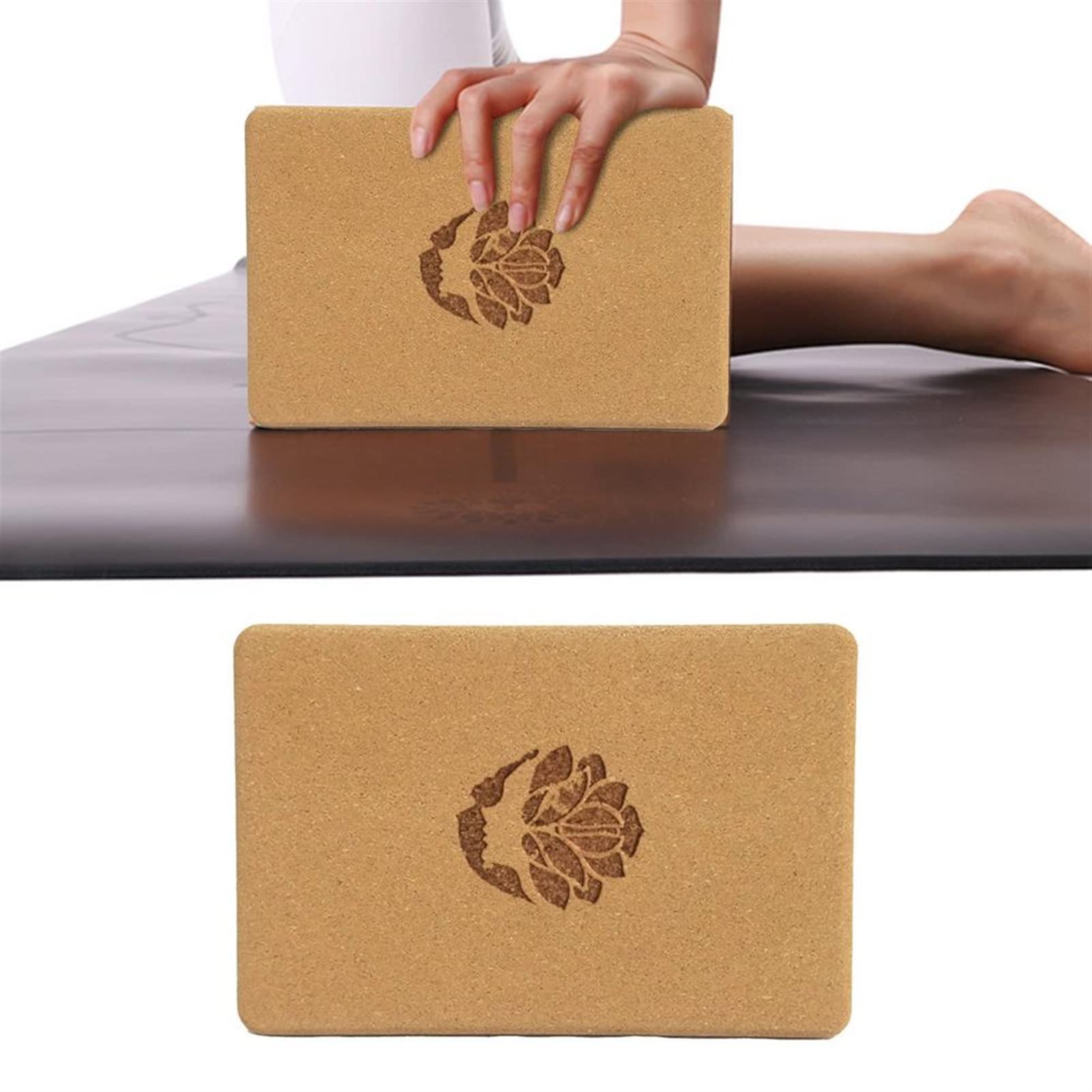 JINGYAN Bloques de yoga Gimnasio Fitness Herramienta de yoga Bloque corcho Pilates Espuma espuma Hogar Estiramiento Ejercicio Entrenamiento Culturismo Equipo aptitud