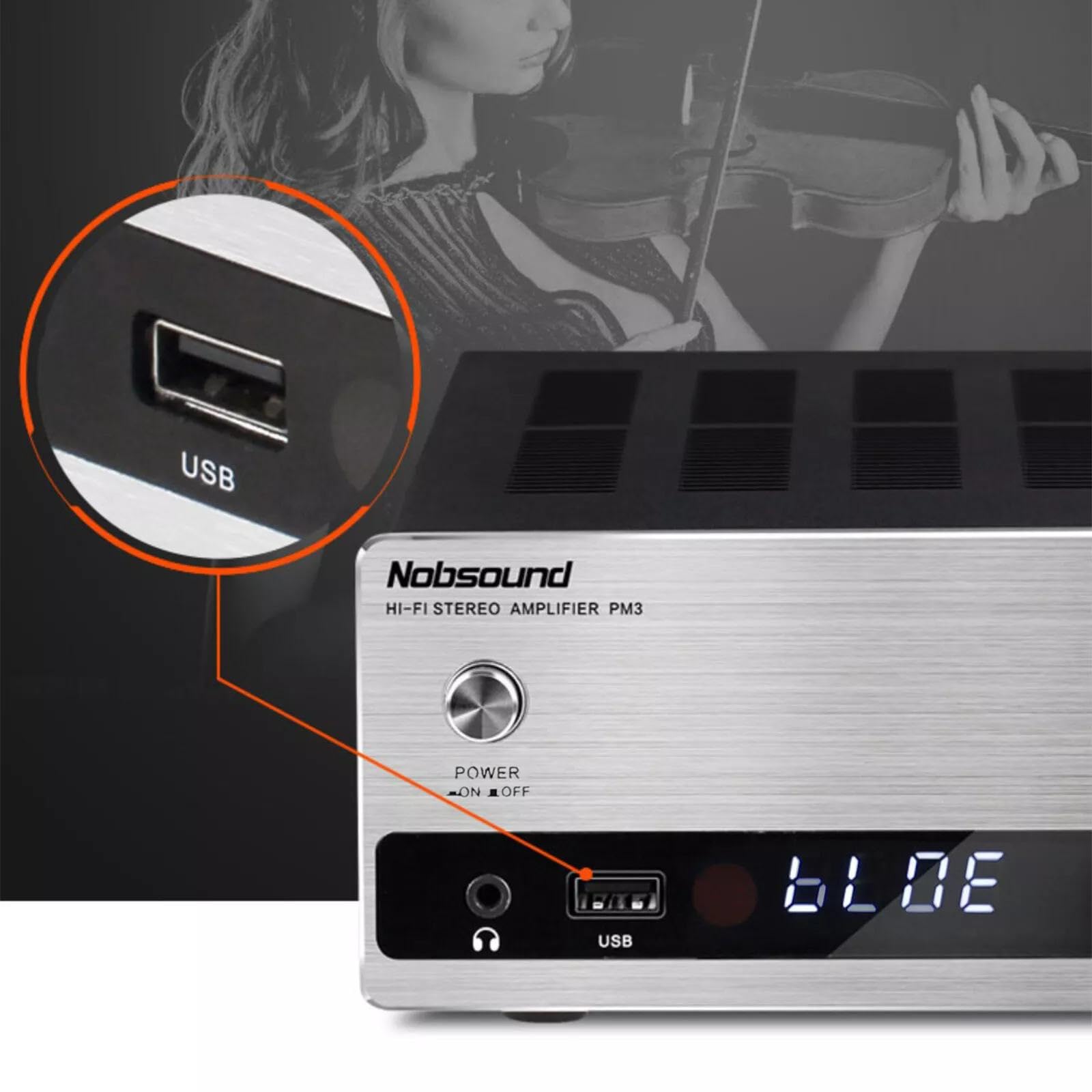 Nobsound Amplificatore digitale Bluetooth DAC: Home Stereo Amplifier U-Disk Player con telecomando