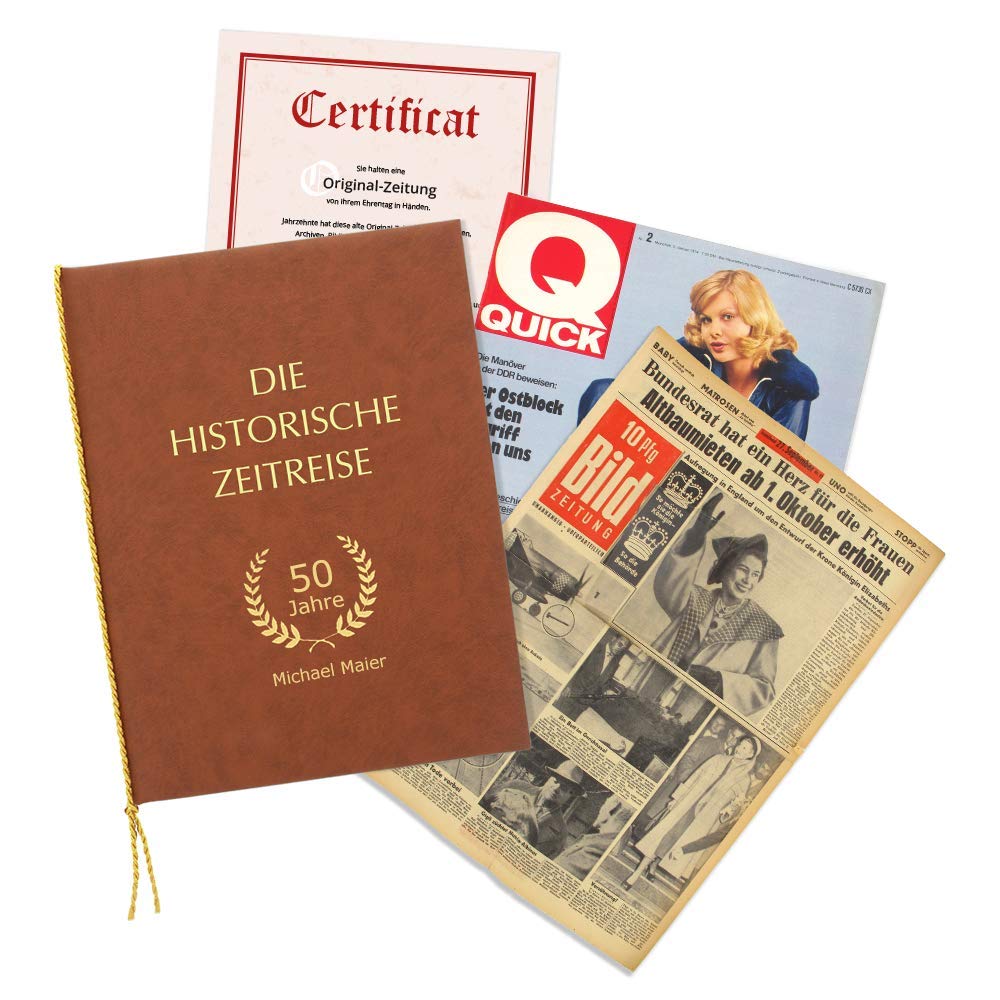 periódico del día del nacimiento como idea de regalo para el Día de la Madre – periódico histórico incluye carpeta y certificado con personalización