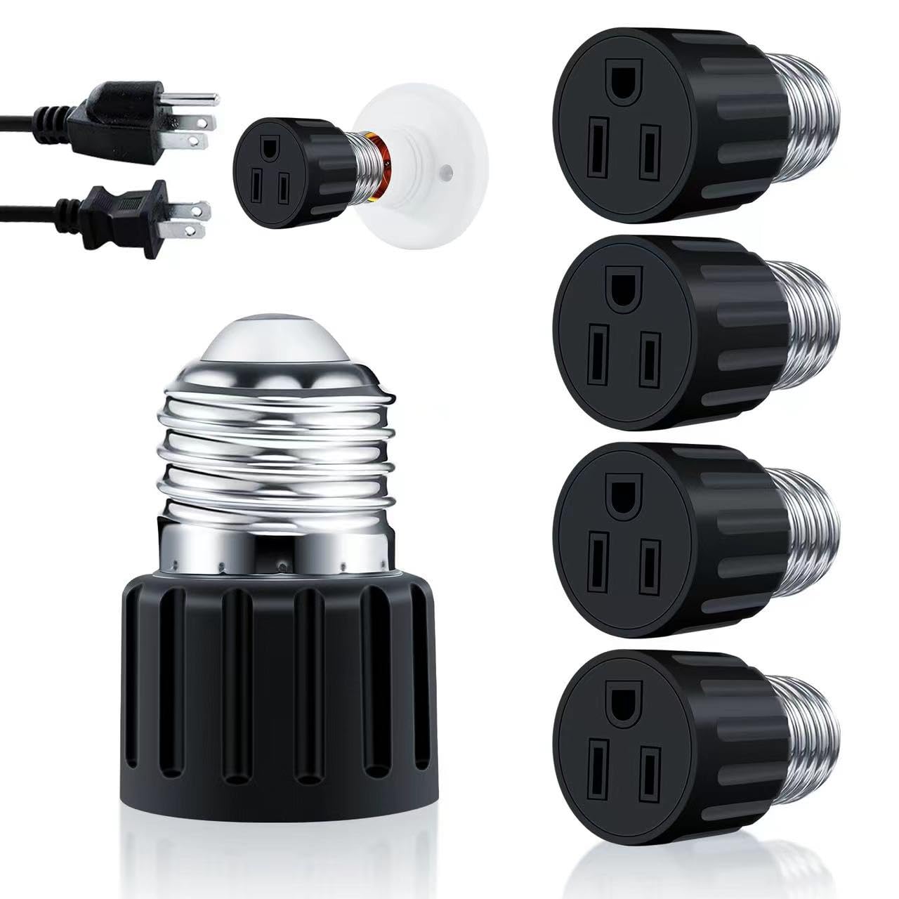 Snapklik.com : 3 Prong Light Socket Outlet Adapter