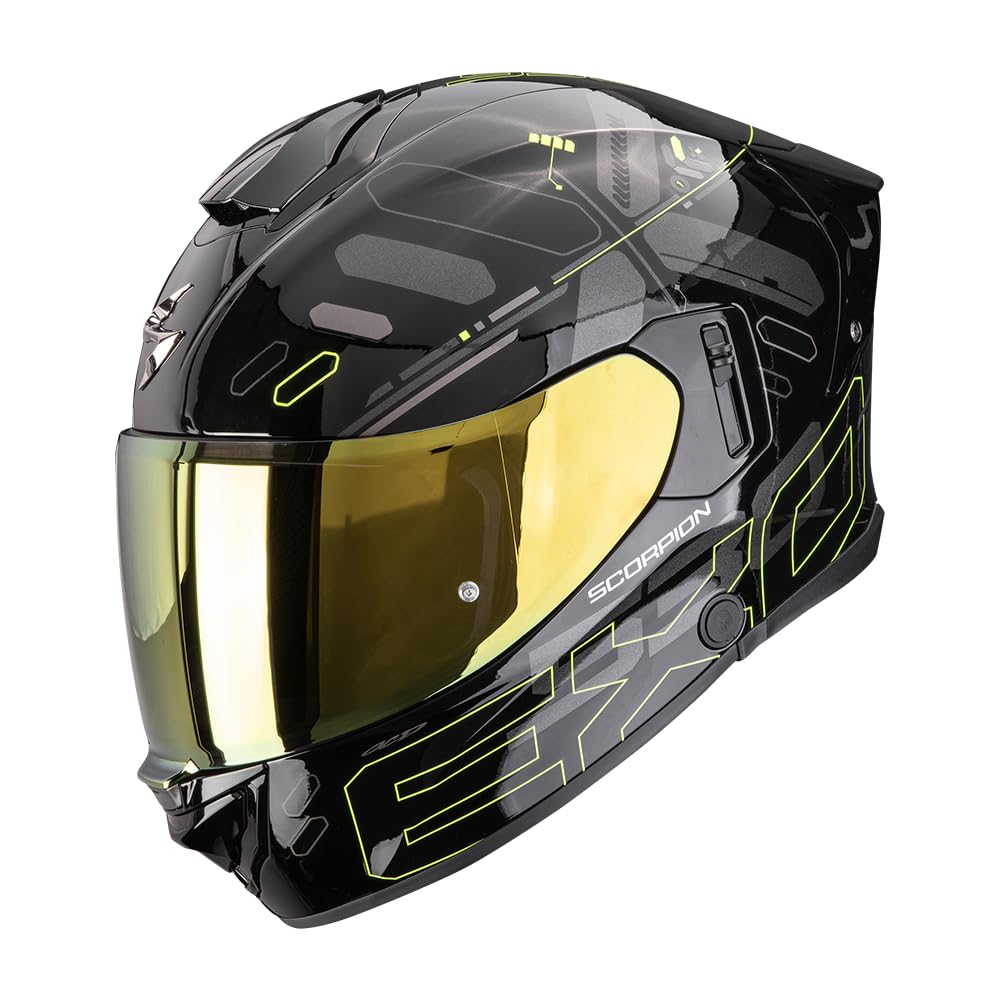 Scorpion Exo-530 Air Fond Casque intégral, Noir/Jaune, M (57/58)