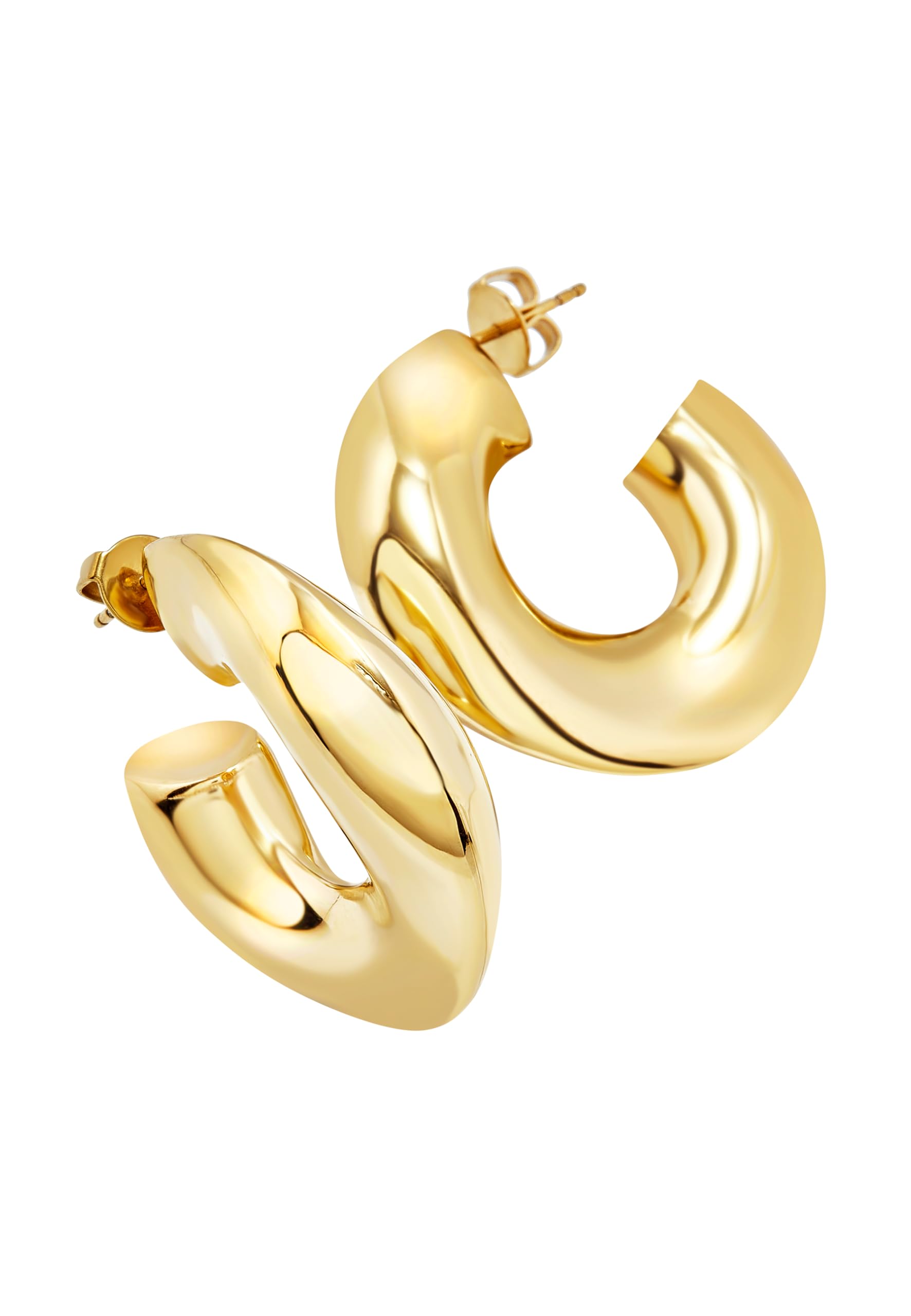 Breil, Collezione Distinctive, Orecchini Donna a Cerchio in Acciaio Lucido, Chiusura a Farfalla, Diametro 3,5 cm, Idea Regalo Donna