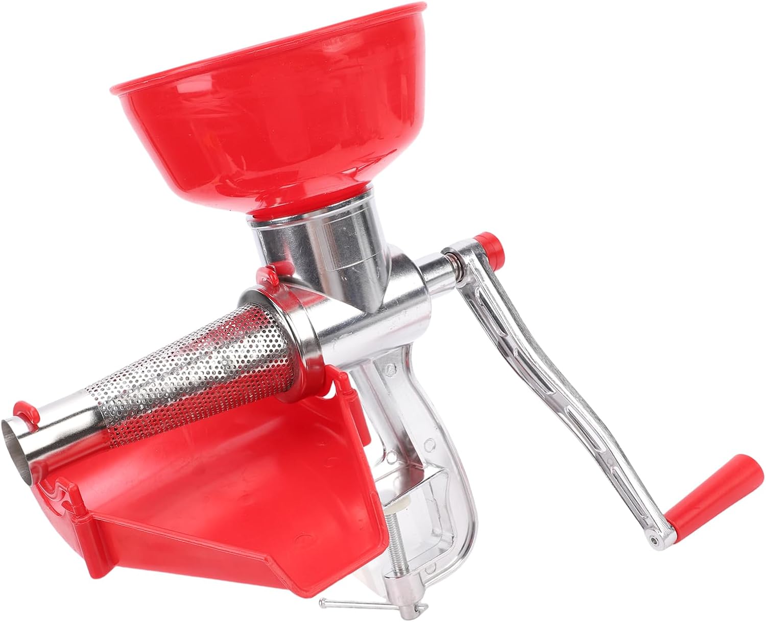 WALFRONT Tomato Sauce Maker, Manual Juicer with 8 Accessories, Aluminum Alloy Food Mill for Smooth Tomato Vegetable Fruit Sauce, Compact Hand Crank Press for Home Canning