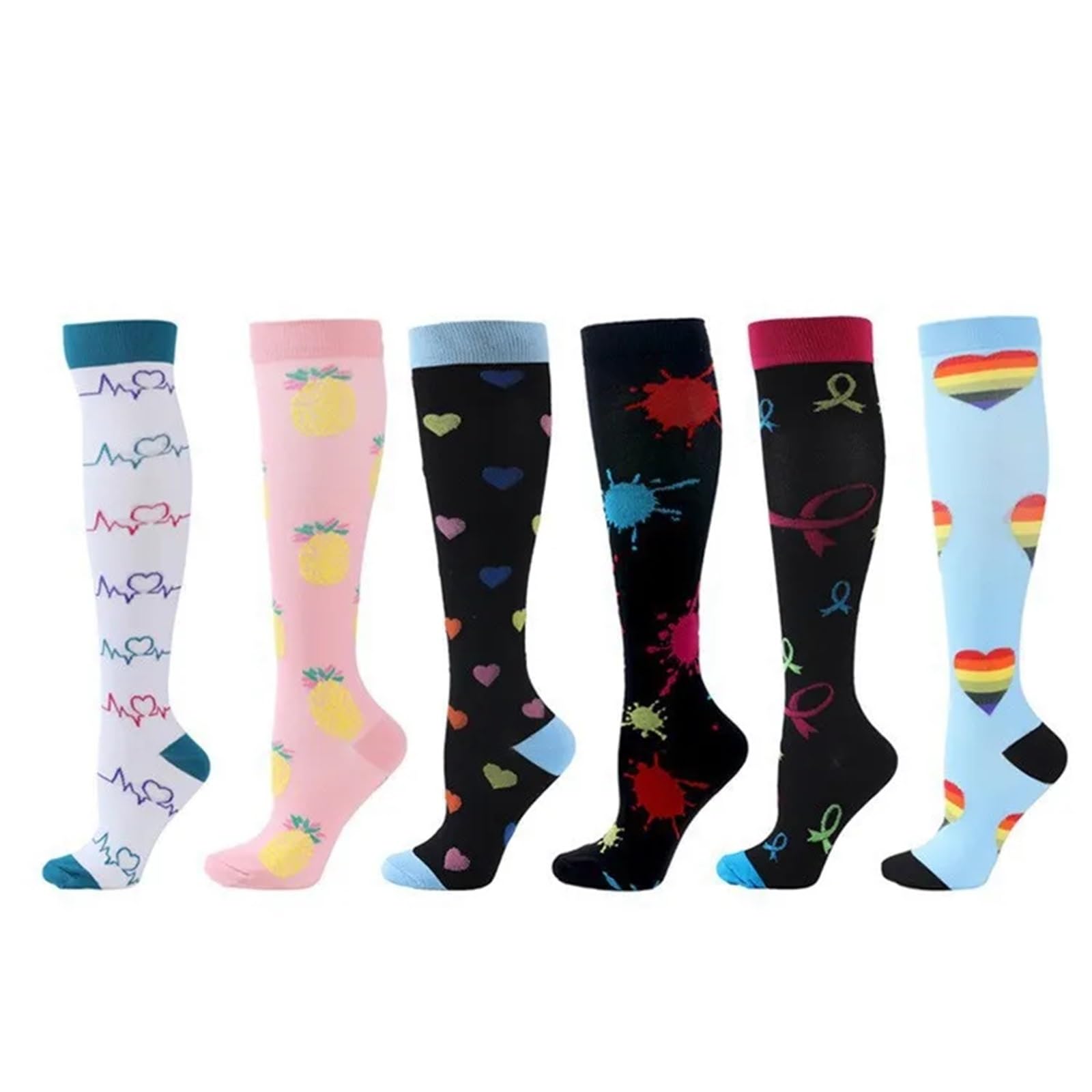 Calze Compressione Calzini A Compressione For Leggings Da Corsa, Da Calcio, Unisex, For Adulti, Edition Network, Calzini Da Infermiere Rossi A Pressione, Da Uomo(ANS006-9,S-M)