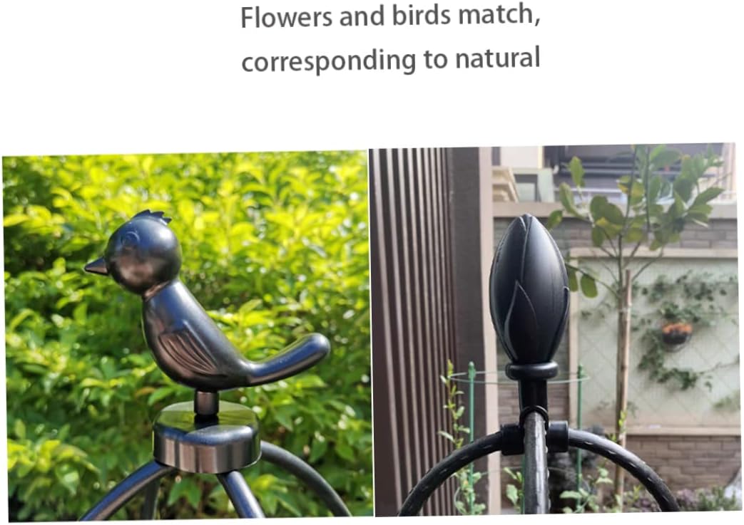 Garden Obelisk Trellis for Climbing Plants 47 Inch Tall 3 Layers Tower Plant Cage for Flowers Vegetable Vine Bird Shape Home Gardening Tools image 4
