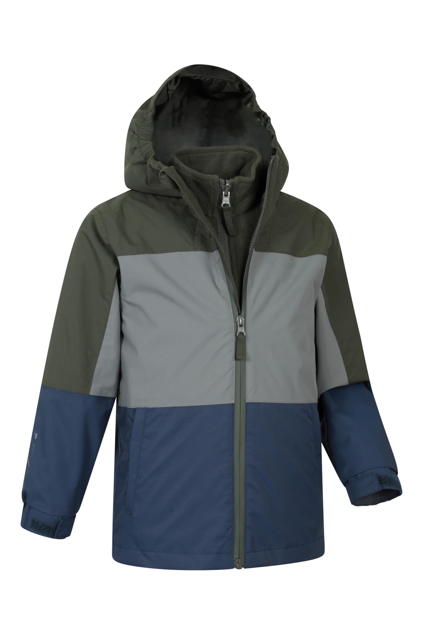 Mountain Warehouse Wasserfeste Cannonball Kinder-3-in-1-Jacke - atmungsaktive Dreiklima Winterjacke mit versiegelten Nähten und abnehmbarer Kapuze. Marine (01) 164