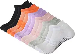 Meias de Pilates antiderrapantes para mulheres, meias aderentes ao tornozelo para ioga, barra, balé, exercícios descalços hospitalares, antiderrapantes