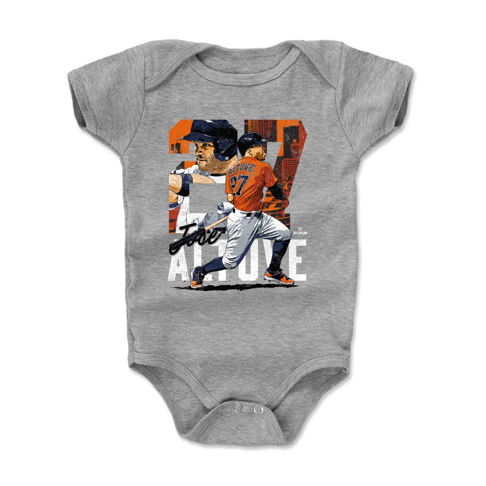 Jose Altuve Baby Infant One Piece Bodysuit (18-24 Months, Heather Gray) - Jose Altuve Tribute O WHT