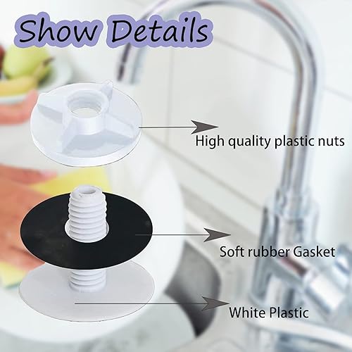 Miniatura 10 de 2 piezas de grifo de cocina cubierta de agujero de fregadero placa de orificio de grifo cubierta de tapón de metal cepillado acero inoxidable