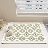 YINSMALLQI Ultra Absorbent Dish Drying Mat 20x16" - Non-Slip Rubber Back, Hide Stains Kitchen Countertop Mat for Dish Racks, Coffee Machines