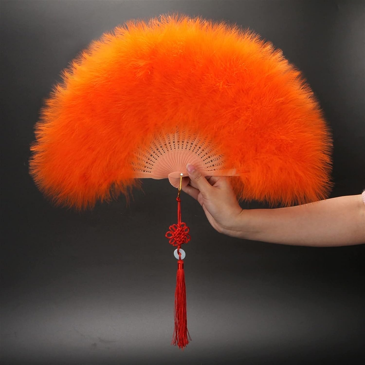 ROHCGHC folding fan, Handheld Feather Fan,Vintage Folding, Dance Hand Art Gift Wedding Party Decoration(Sku6)
