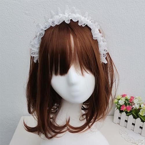 Furimuk Lolita White Lace Headband Headdress Gothic Vintage Cosplay Hair Accessories For Tea Party Princess thumb #2