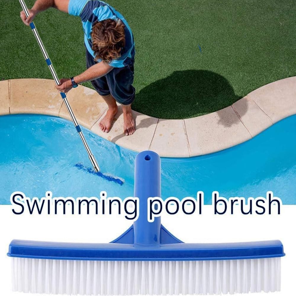 Pool Kescher mit Teleskopstange, PoolKescher mit Poolbürste, Teichkescher Feinmaschig, Laubkescher, Pool Reinigungsset für Schwimmbad, Spas,Teich,Whirlpools,Planschbecken (220cm)