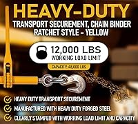 Vista 4 de Mytee Products Tensor de Carga con Palanca de Trinquete Resistente de 3/8"-1/2" con Ganchos de Agarre, Límite de Carga de Trabajo de 12,000 Libras