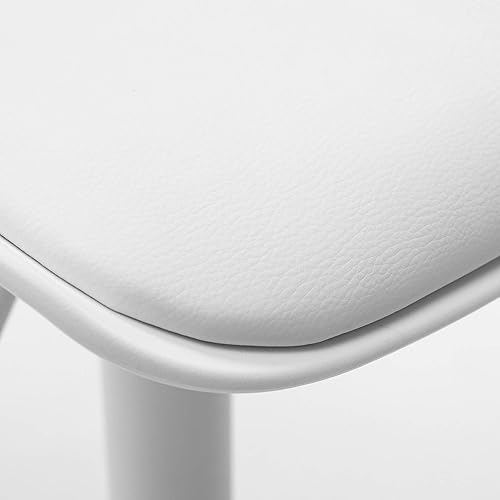 Miniatura 9 de NOBPEINT Taburetes de bar giratorios ajustables tapizados y contemporáneos (color blanco, juego de 4) Blanco,Negro