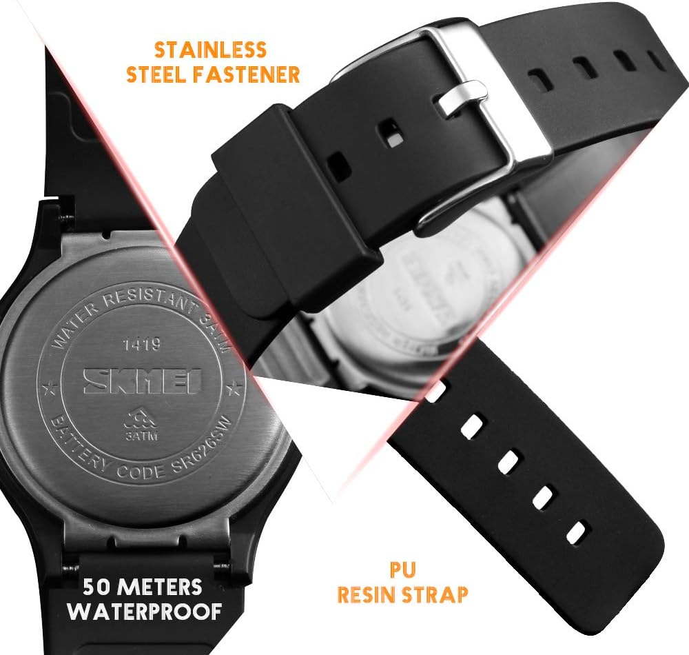 SKMEI Women's Watches Ladies Quartz Watch Waterproof Wrist Watch Resin Fashion Casual Wristwatch for Girls - Image 6