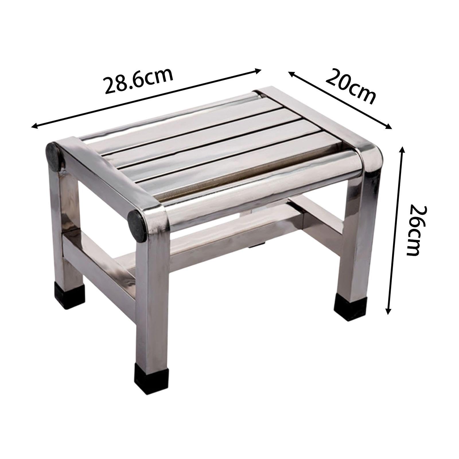 Taburete de Acero Inoxidable para Uso en el hogar, 28.6cmx20cmx26cm, Individual
