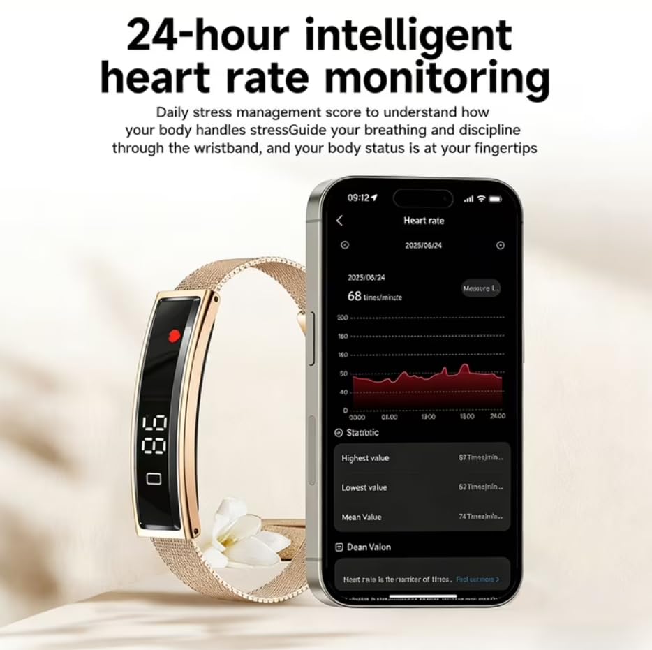 Schlafüberwachungsarmband mit Vibrationsalarm, Schlafüberwachung und Aktivitätstracker mit Herzfrequenzmesser, wasserdichtes Sportarmband für Schlafüberwachung und Training