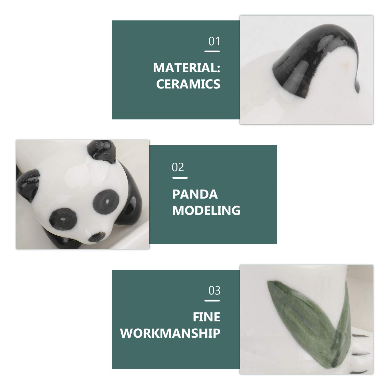 PRETYZOOM 1 Set Stäbchenhalter Essstäbchen Halter Keramik Panda Figur Statue Ornament Stäbchen Stehen Esslöffel Ständer Halter für Zuhause Geburtstag Ostern Party Tischdeko