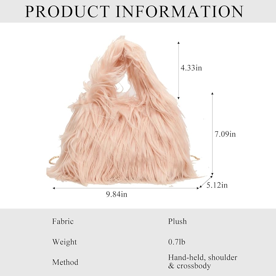 Amazon.com: Extolove Furry Purse for Women, Faux Fur Bag Y2k