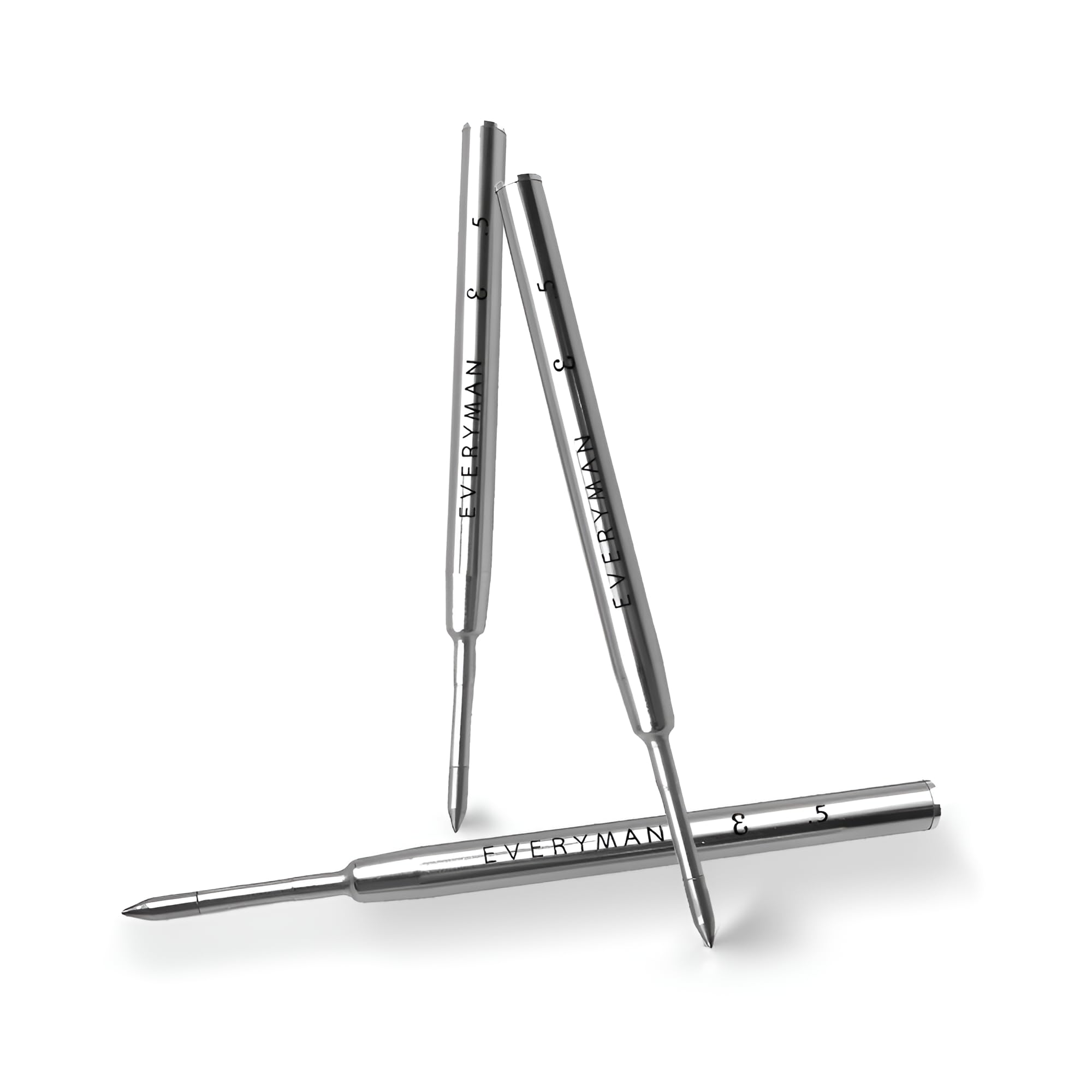 Everyman Grafton Premium Black Gel Pen Refills, Smooth Writing Metal Ink Cartridge, Compatible with Grafton & Mini Click Pens, 3 Pack, 0.5mm Fine Tip, Ideal for Office, School, and Everyday Writing