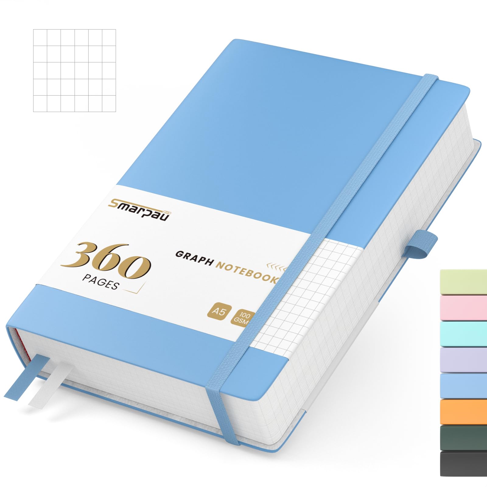 Smarpau A5 Graph Paper Notebook