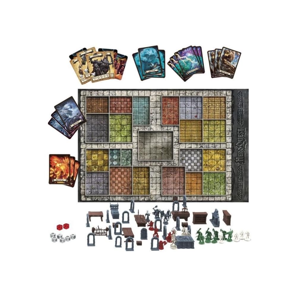 Avalon Hill HeroQuest, Jeu De Société pour Famille et Amis, D'Aventures Fantastiques Style Donjon, 2 À 5 Joueurs, À Partir De 14 Ans, Noir/Argenté
