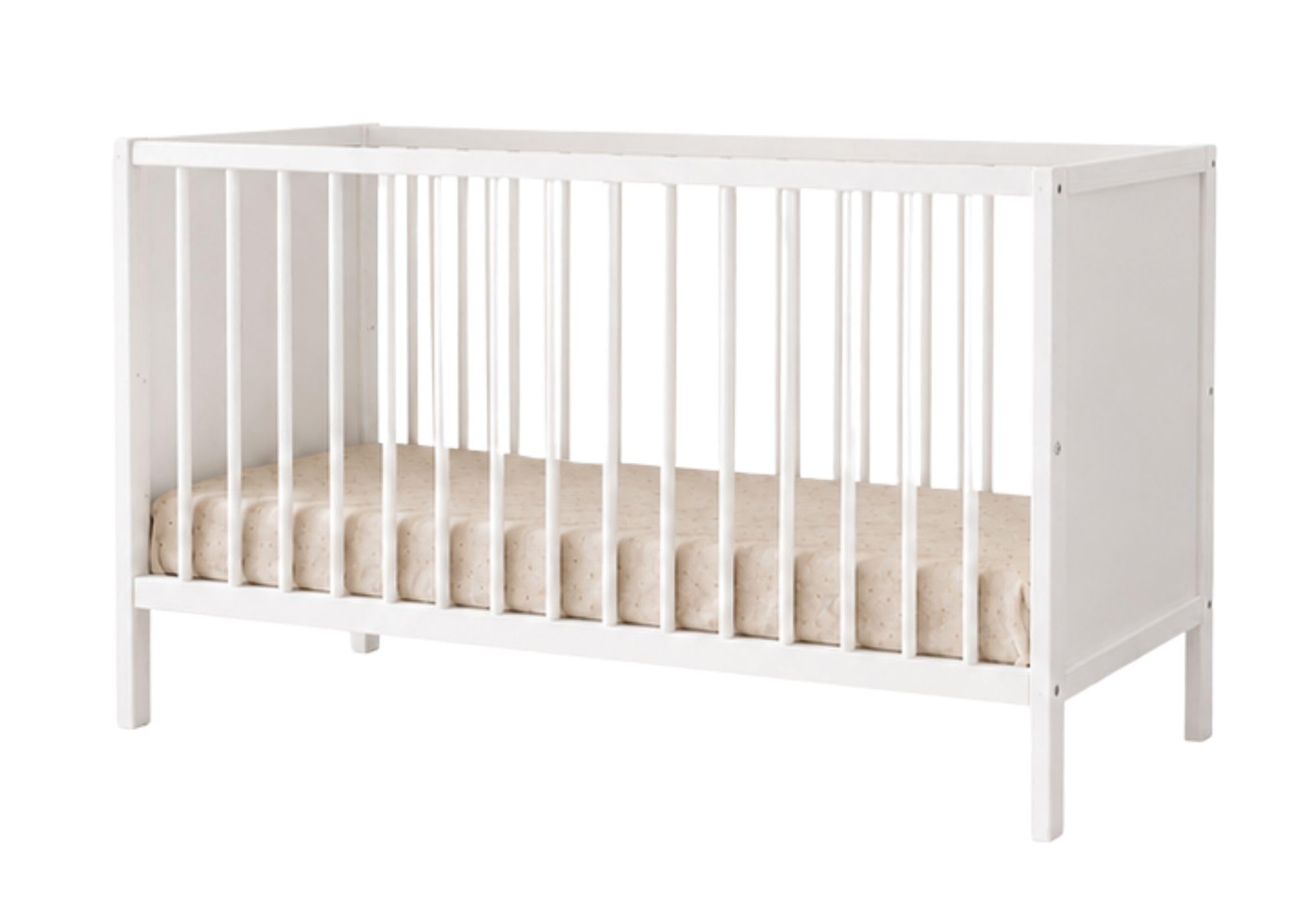Kids Collective Babybett Kinderbett Beistellbett | Modulares Gitterbett Lattenrost 3-Fach höhenverstellbar & abnehmbare Sprossen | Baby Bett Holz Kinderzimmer | 120x60 cm | Weiß
