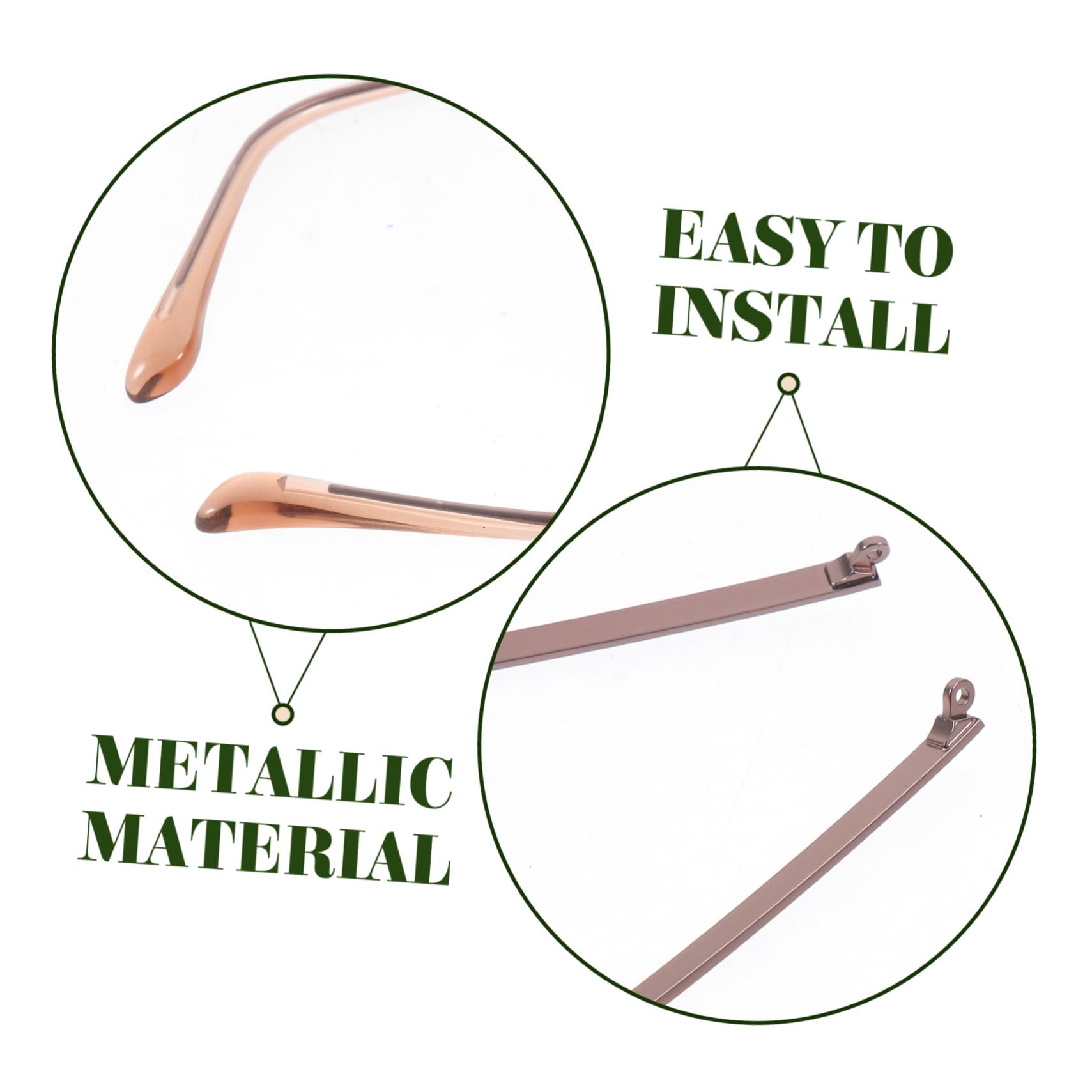 FOMIYES 1 Pair Glasses Accessories Metal Arm Legs Eyeglasses Arm Eyeglass Temple Replacement Metallic Glasses Metallic Sunglasses Metal Glasses Legs Glasses Repair Kit Holder Triple