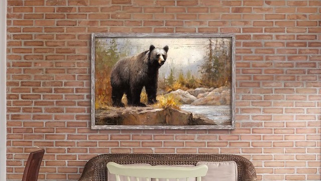 Amazon.com: Bear Painting Framed Wall Art: Woodland Wildlife