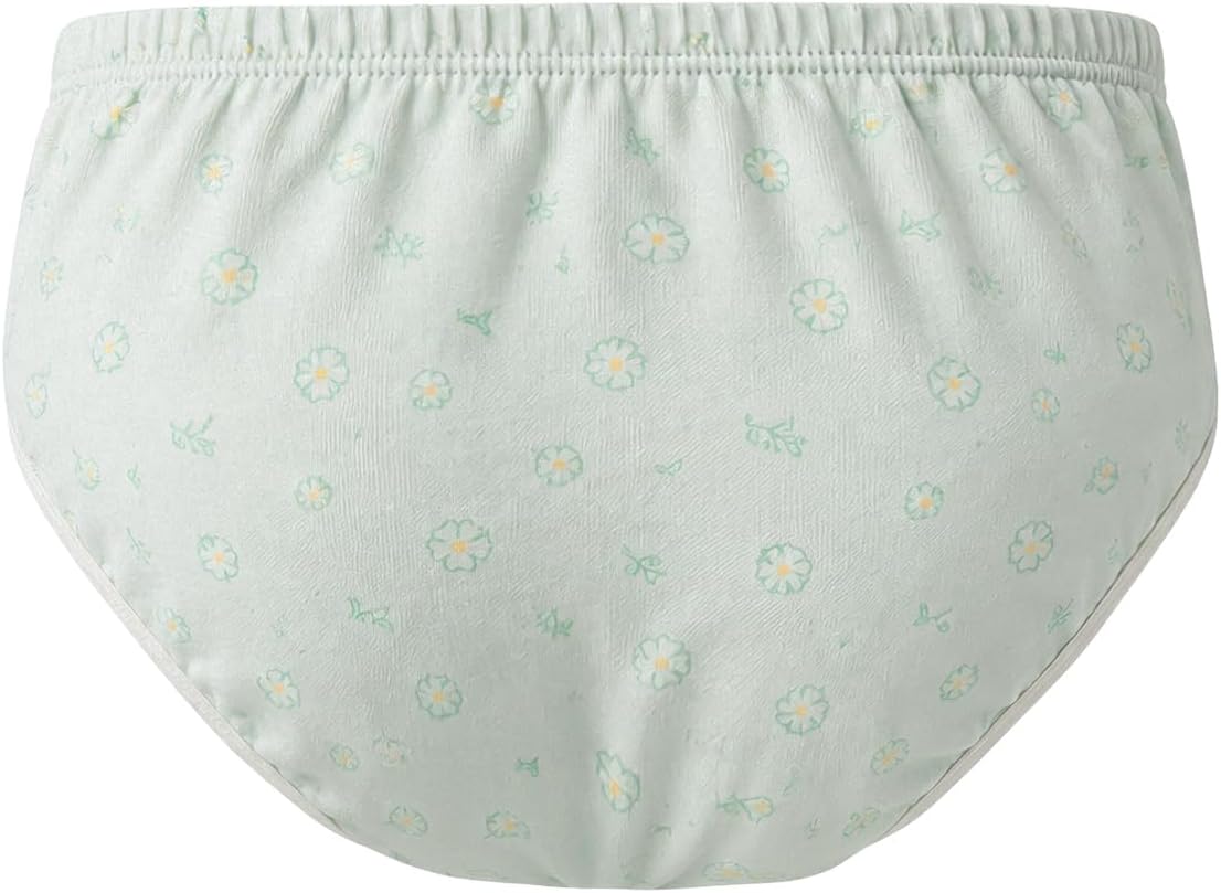 Girl Cute Floral Underwear Triangle Pants Soft and Comfortable Elastic Short Briefs 3 Packs