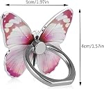 Porte-Bague de Téléphone cellulaire, Support de Butterfly de Téléphone mignon, 360°Rotation Metal Bague Kickstand, Support universel de Bague de téléphone cellulaire, Papillons colorés Pattern Peint Back Stand