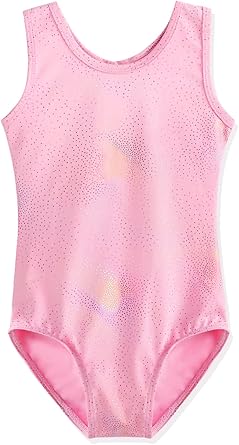 HOZIY Leotards for Girls Ballet Gymnastics Sleeveless Long Sleeve Colorful Sparkles Aqua Blue Pink Purple Solid