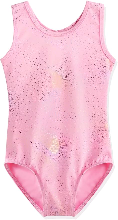 HOZIY Leotards for Girls Ballet Gymnastics Sleeveless Long Sleeve Colorful Sparkles Aqua Blue Pink Purple Solid