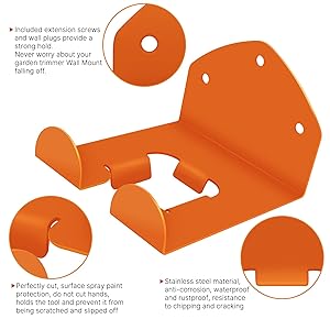 Flexi Rods Garage Organizer Wall Hanger - Garden Tool Rack for Grass Trimmer, Hedge Trimmer, Garage Tools, 1 Pack