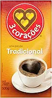 3 Corações Café Torrado e Moído Tradicional, 500g vácuo
